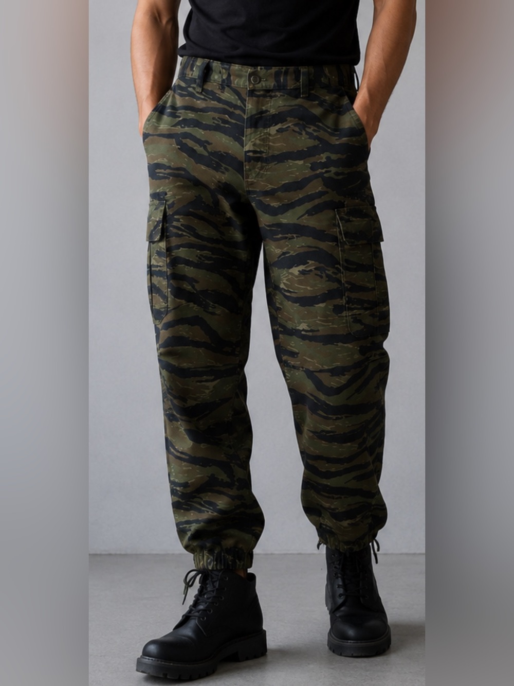 Tiger Stripe Military Cargo Pants XL Regular USA Made Tactical Camo
